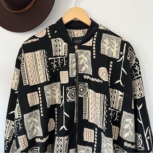Vintage Cascais Of California Patterned Bomber Jacket
